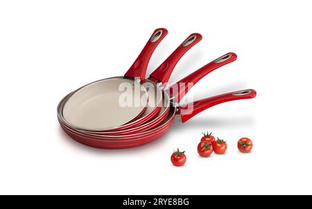 Frying pan on a white background Stock Photo