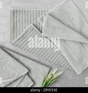 A towel on gray background Stock Photo