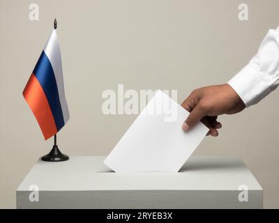 The Russian tricolor flag Stock Photo