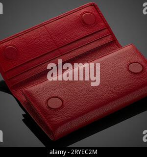 Women's wallet on a black background Stock Photo
