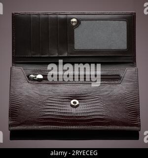 Wallet on a brown background Stock Photo