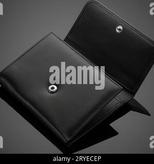 Men's wallet on a black background Stock Photo