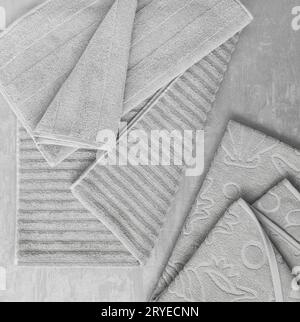 A towel on gray background Stock Photo