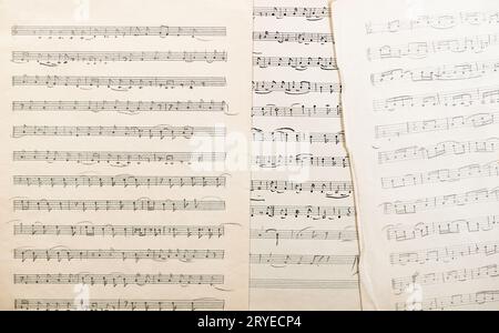 Handwritten musical notes Stock Photo