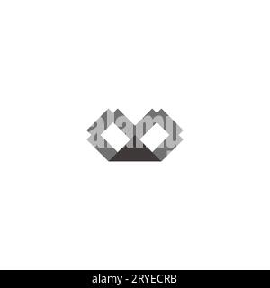 letter m triangle geometric pixel logo vector Stock Vector