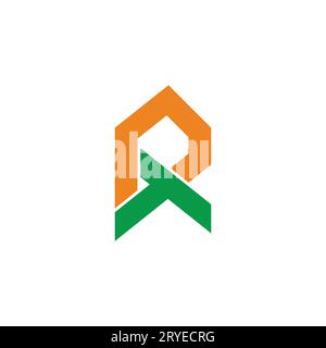 letter pt linked colorful simple geometric logo vector Stock Vector