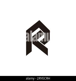 letter rk simple linked geometric logo vector Stock Vector