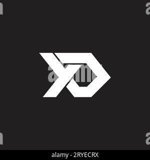 letter xd overlapping 3d flat logo vector Stock Vector