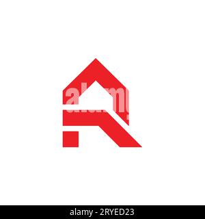 letter r red home basement logo vector Stock Vector