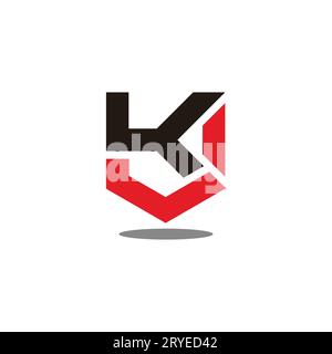 letter kj simple geometric colorful line logo vector Stock Vector