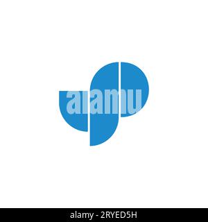 letter yp simple geometric stripe line logo vector Stock Vector