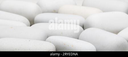 Rounded white stones Stock Photo