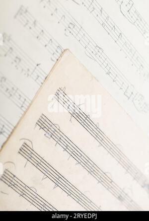 Handwritten musical notes Stock Photo