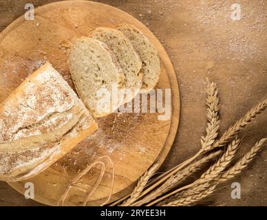 Loaf of bread top view Stock Photo