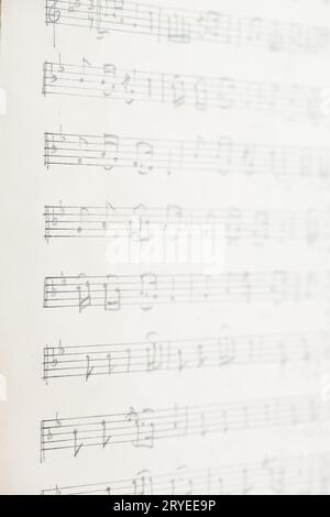 Handwritten musical notes Stock Photo