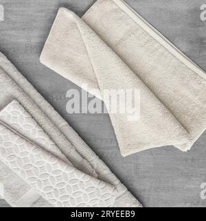 A towel on gray background Stock Photo