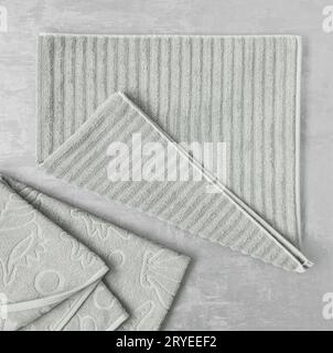 A towel on gray background Stock Photo