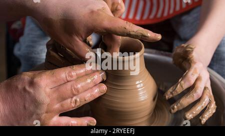 Children's pottery studio Stock Photo