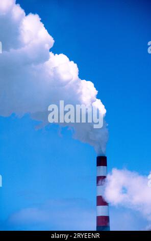 Smoke Stack at the Samoa Pulp Mill, Samoa, California, now closed (near Eureka) Stock Photo