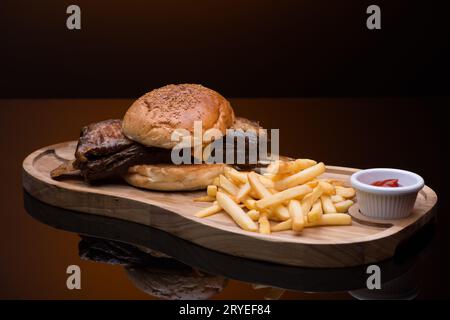 Dish on black background Stock Photo