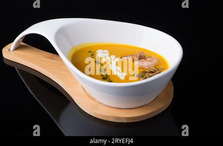 Dish on black background Stock Photo
