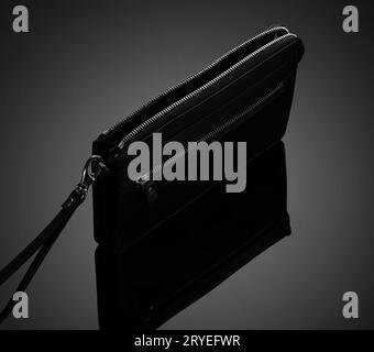 Men's wallet on a black background Stock Photo
