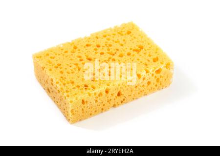 Yellow sponge isolated on white background Stock Photo