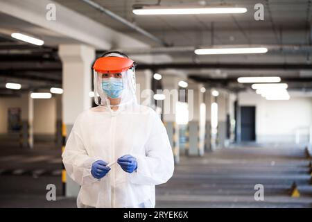 Medical worker in Personal Protective Equipment portrait Stock Photo