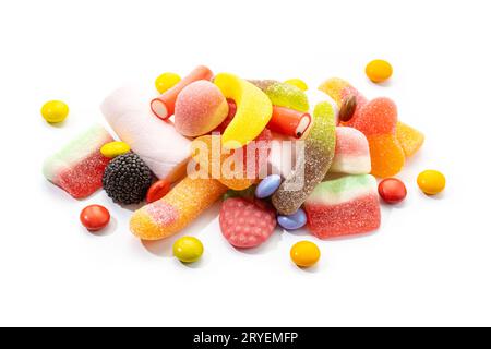 Pile of Assortment of candies and sweets Stock Photo