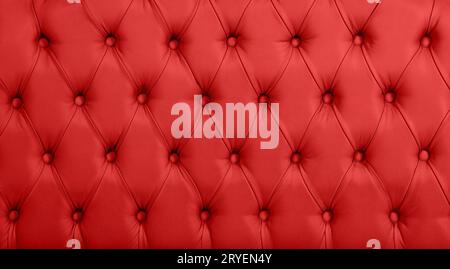 Red leather capitone background texture Stock Photo