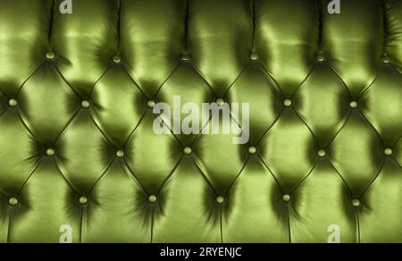Green leather capitone background texture Stock Photo