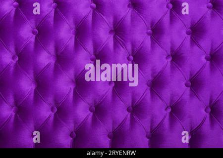 Violet capitone tufted fabric upholstery texture Stock Photo