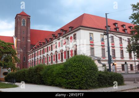 Church and old University Library on Island Piasek in Wroclaw Stock Photo