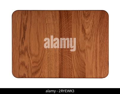 Oak wood cutting board isolated on white Stock Photo
