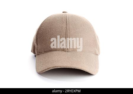 Brown baseball cap isolated on white background Stock Photo