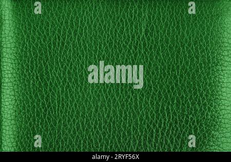 Background texture of green natural leather grain Stock Photo