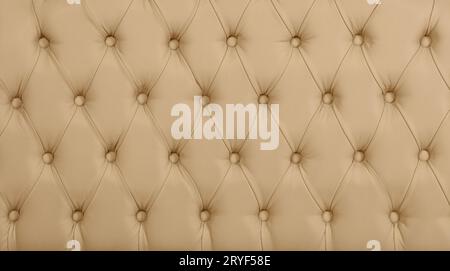 Beige leather capitone background texture Stock Photo