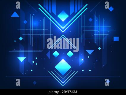 Abstract technology background Geometric shapes in the design emphasize a high-tech, modern look, suitable for work related to technology. wallpaper p Stock Vector