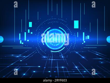 Abstract technology background The technology circle is aligned with the connected circuit. It refers to smart technology that plays a role in giving Stock Vector
