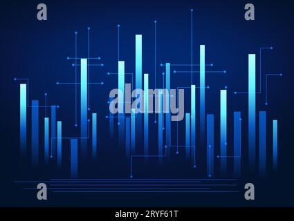 Abstract technology background Square geometric shape with technological circuit lines It represents the transmission of important information via a h Stock Vector