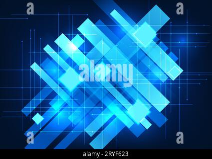 Abstract technology background Square geometric shapes stacked together. With lines running through it to give it an interesting, high-tech dimension. Stock Vector