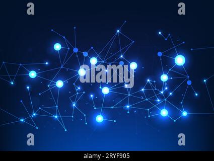 Big data technology Lines overlaid and intertwined together with a glow represent the transmission of large amounts of data to a system that is secure Stock Vector