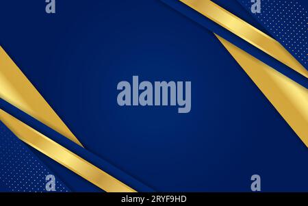Abstract luxury dark blue modern background with shiny golden line Stock Vector