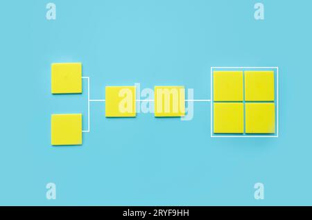 Concept of business process and workflow automation with flowchart, Stock Photo