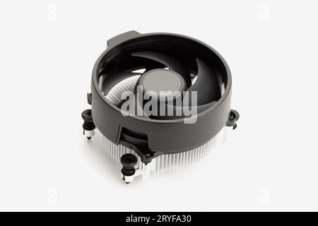 Generic computer CPU cooler isolated on white background Stock Photo