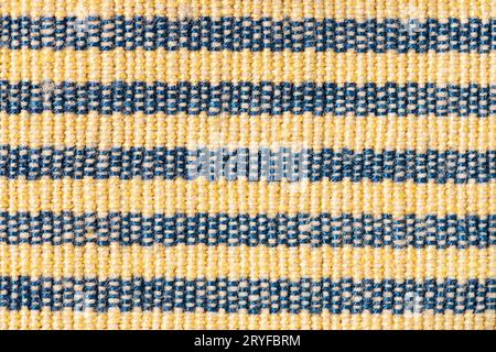 Yellow and blue fabric background texture. Full frame Stock Photo