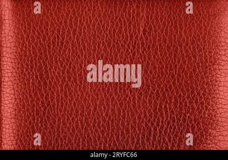 Background texture of red natural leather grain Stock Photo