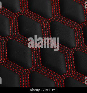 Leather background with sewing stitch Stock Photo