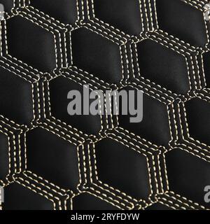 Leather background with sewing stitch Stock Photo