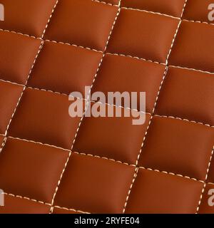 Leather background with sewing stitch Stock Photo